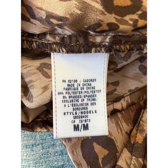 Guess Sexy Leopard Print Satin Button Front Halter Top Medium - Picture 8 of 8